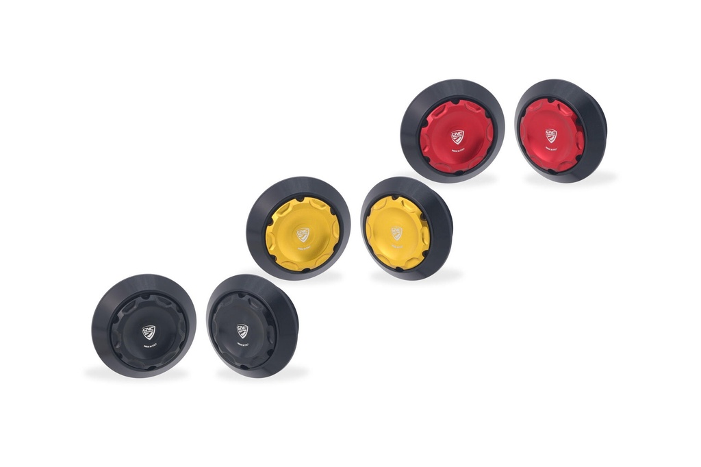 [CNC-PEV08B] Central bolt caps kit for OEM rearsets Ducati Multistrada V2 MY2025 (Black)