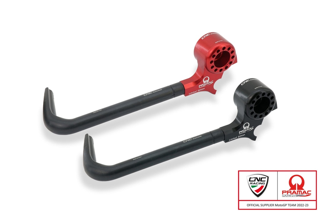 [CNC-PLM02BPR] Lever-Guard Street - Clutch lever protector with bar-end mirror housing - Pramac racing Limited Edition (Black)