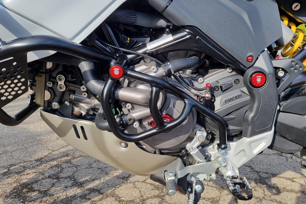 [CNC-PR902B] Water pump additional guard in steel tubes Ducati DesertX
