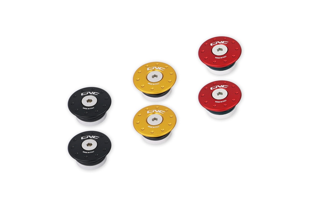 [CNC-PRT01B] Cap sets for engine guard in steel tube Ducati DesertX (Black)