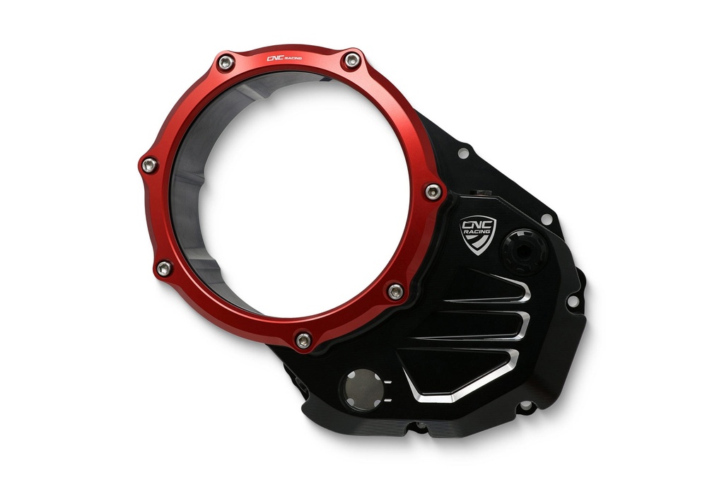 [CNC-CA501BR] Clear cover oil bath clutch Ducati - Bicolor Edition (Black/Red)