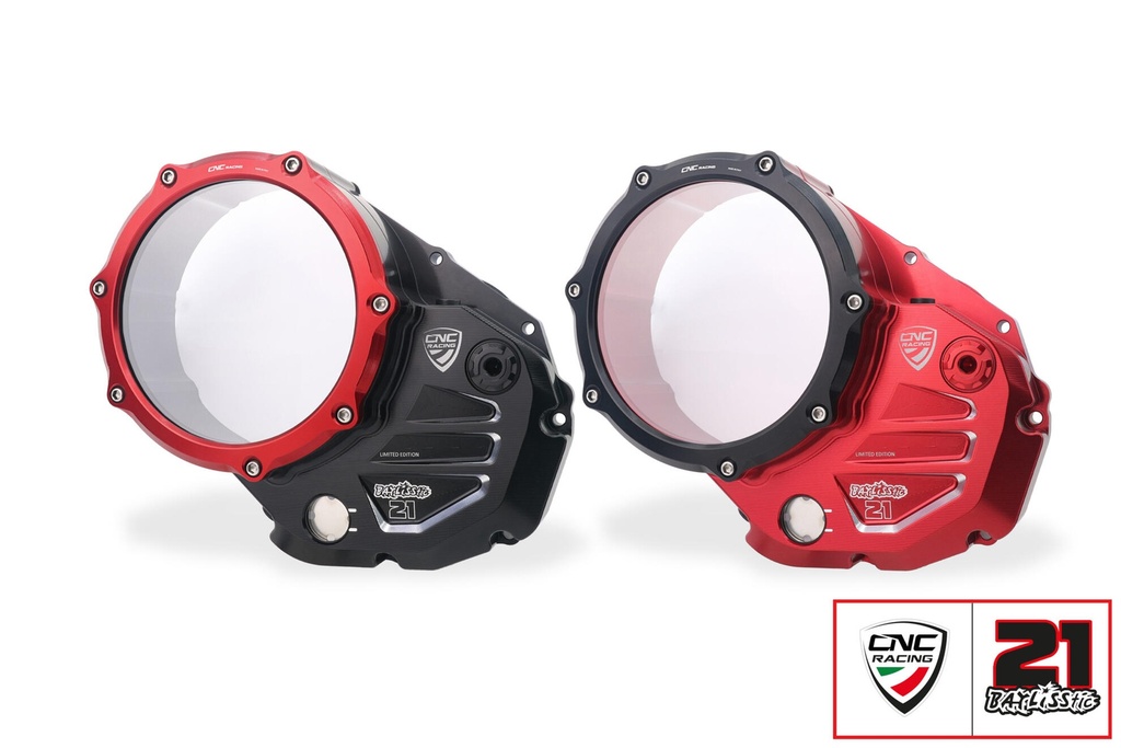 [CNC-CA501BRTB] Clear cover oil bath clutch Ducati - Troy Bayliss Limited Edition (Black/Red)