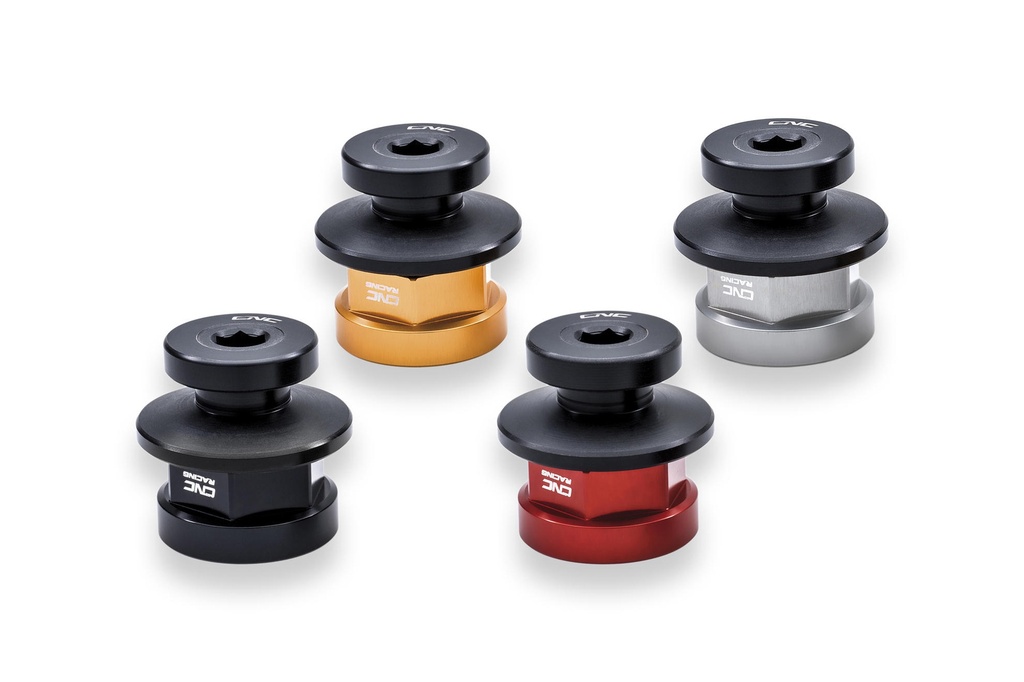 [CNC-SC200B] Rear wheel nuts Ducati - with rear stand support (Black)