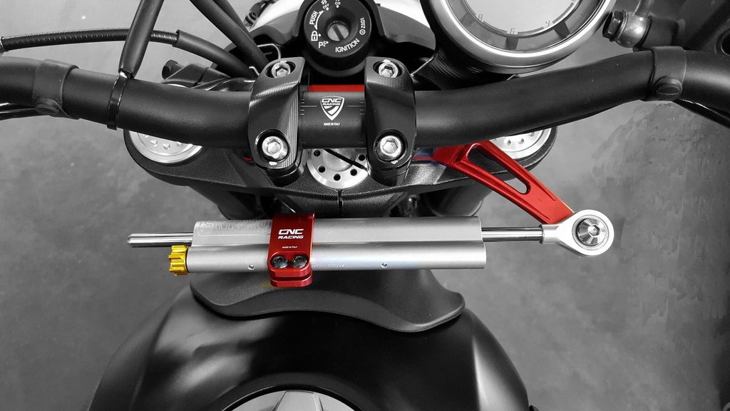 [CNC-SD100B] Steering damper kit Ducati Scrambler (Black)