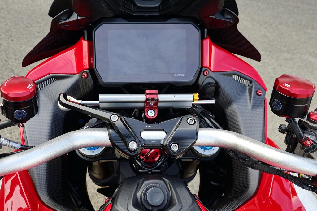 [CNC-SD116BB] Steering damper kit Ducati Multistrada V4 Pikes Peak - RS with clamp RM251 (Black)