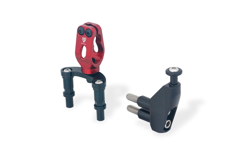 [CNC-SD120BR] Steering damper kit Ducati Hypermotard 950/950 SP for CNC Racing triple clamps kit PS535/PS536 (Black/Red)