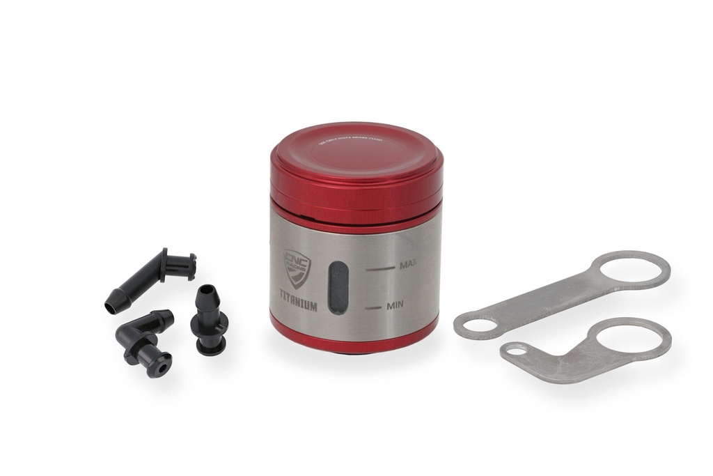 [CNC-SE900R] Fluid tank 12 ml for rear brake or clutch - Titanium (Red)