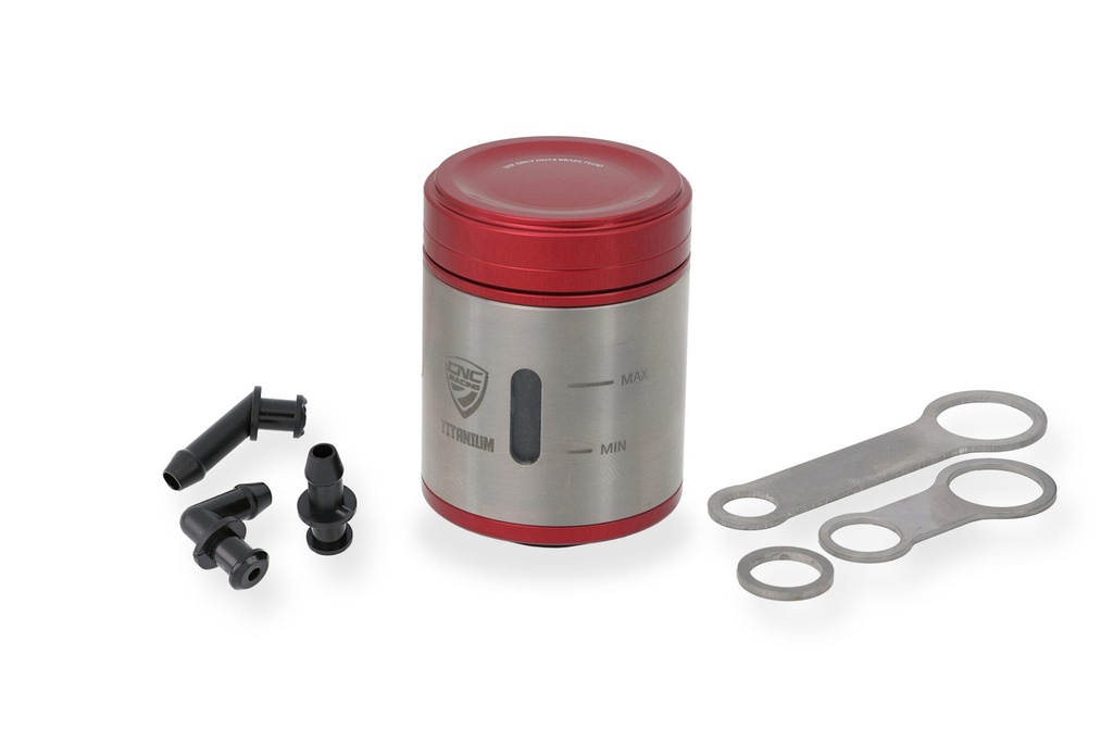 [CNC-SE901R] Fluid tank 25 ml for front brake - Titanium (Red)