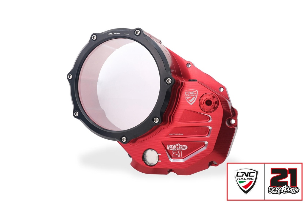 [CNC-CA503RBTB] Clear cover oil bath clutch Ducati - Troy Bayliss Limited Edition (Red/Black)