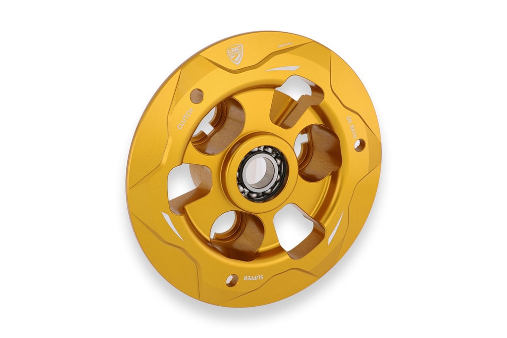 [CNC-SP201G] Pressure plate oil bath clutch Ducati with bearing Panigale Streetfighter Multistrada Diavel V4 (Gold)