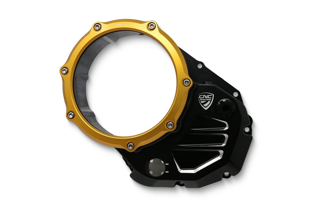 [CNC-CA504BG] Clear cover oil bath clutch Ducati - Bicolor Edition (Black/Gold)
