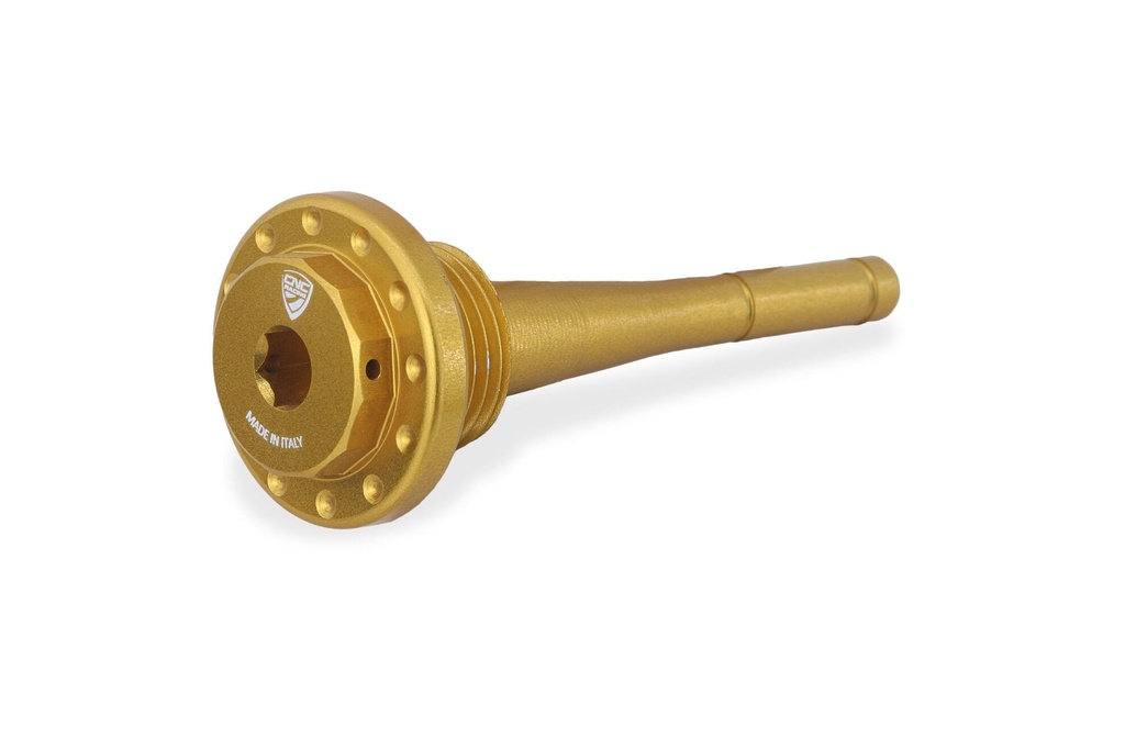 [CNC-TA341G] Oil filler cap Exagon M18x1,5 with level dipstick (Gold)