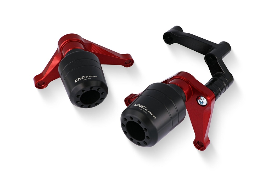 [CNC-TC319R] Frame crash protections Ducati Panigale V4 (Red)