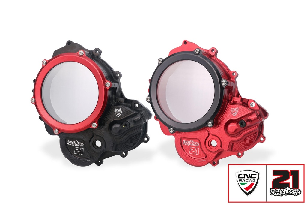 [CNC-CA510BRTB] Clear cover oil bath clutch Ducati - Troy Bayliss Limited Edition (Black/Red)