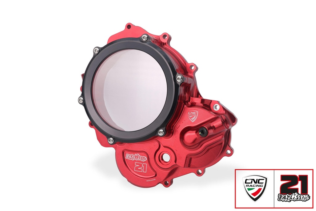 [CNC-CA510RBTB] Clear cover oil bath clutch Ducati - Troy Bayliss Limited Edition (Red/Black)