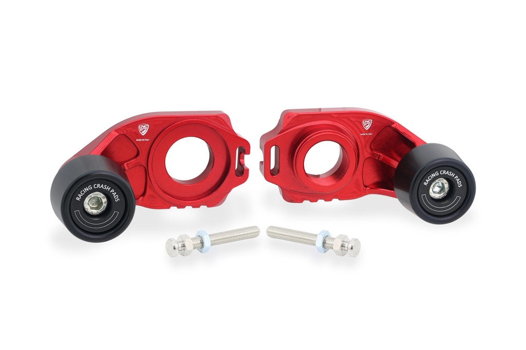 [CNC-TD016R] Chain adjuster Racing with Crash Pad Ducati (Red)