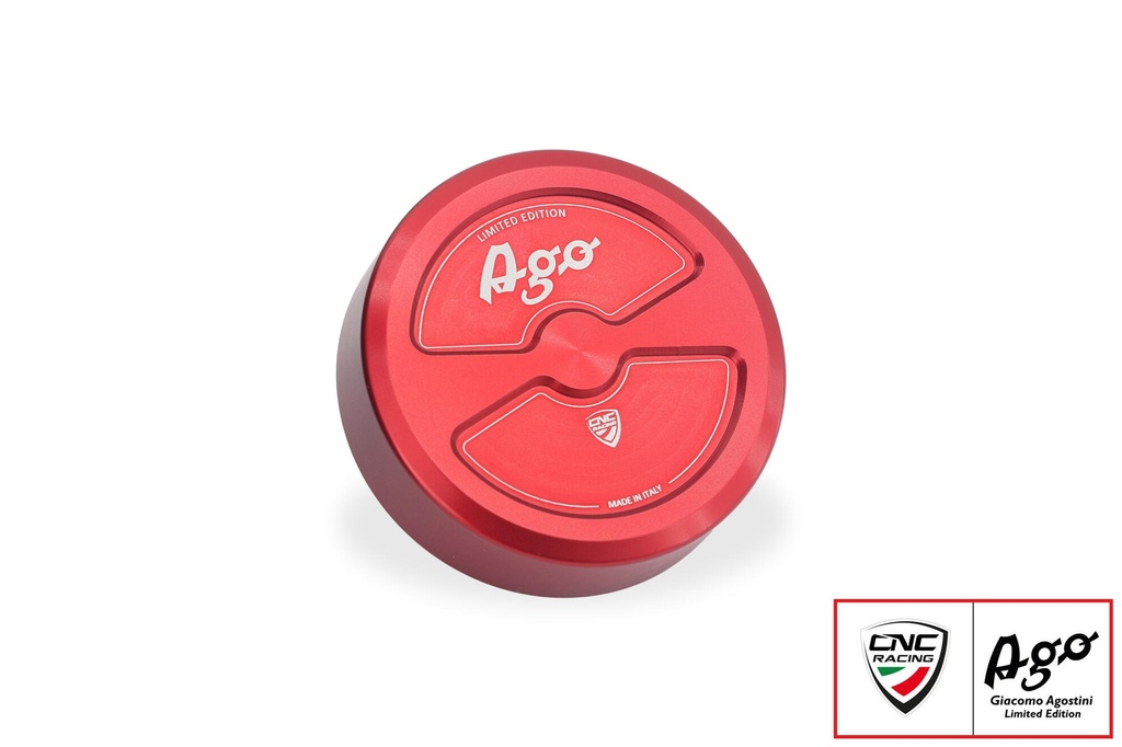 [CNC-TF446RAG] Brake or clutch fluid reservoir cap M52x4 - Giacomo Agostini Limited Edition (Red)