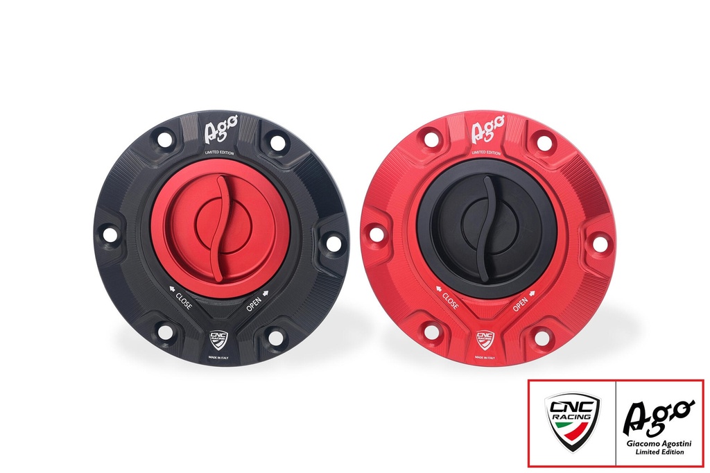 [CNC-TS422BRAG] Fuel tank cap - Giacomo Agostini Limited Edition (Black/Red)