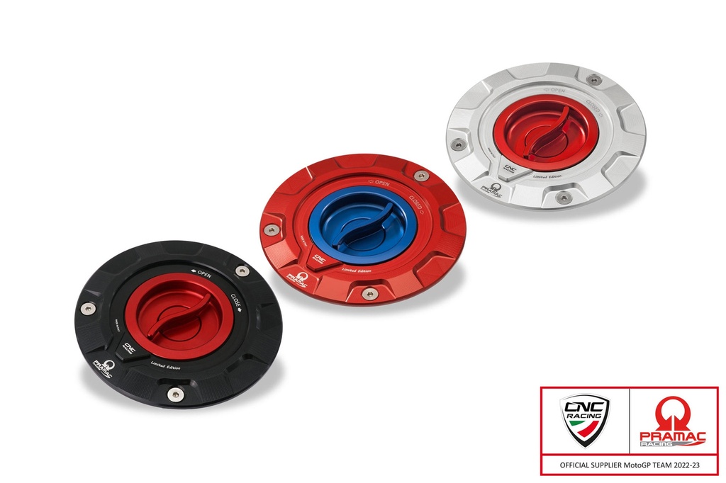 [CNC-TS423BPR] Fuel tank cap - Pramac Racing Limited Edition (Black/Red)