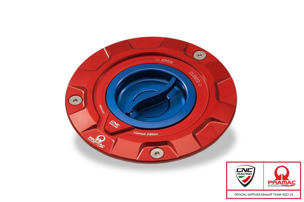 [CNC-TS423RPR] Fuel tank cap - Pramac Racing Limited Edition (Red/Blue)