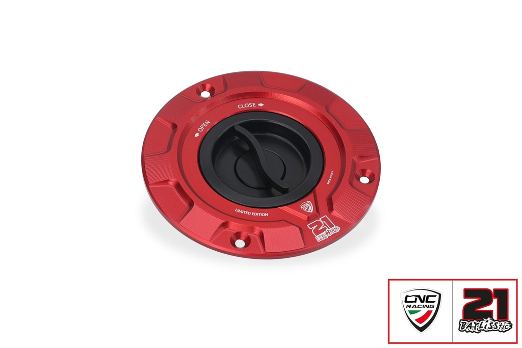 [CNC-TS423RBTB] Fuel tank cap - Troy Bayliss Limited Edition (Red/Black)
