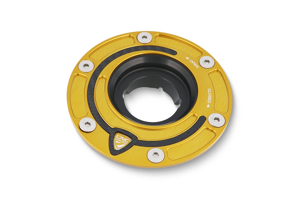 [CNC-TSB02G] Fuel tank cap - flange Carbon (Gold)