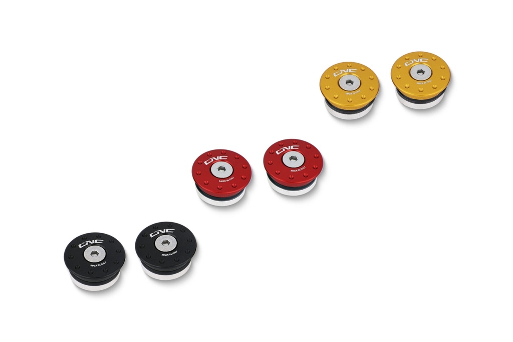 [CNC-TT322B] Plugs kit for rear sets OEM Ducati SBK Panigale / Streetfighter V4 - V2 (Black)
