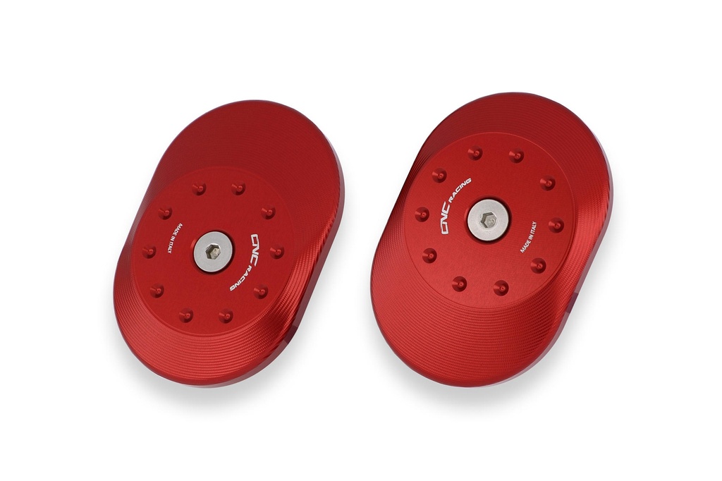[CNC-TT348R] FRAME CAPS SET SWINGARM PIVOT AXLE APRILIA (Red)