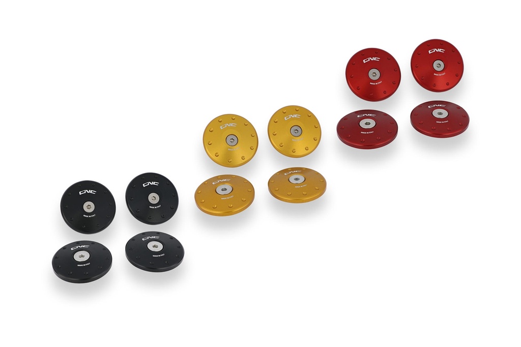 [CNC-TT350B] Frame caps kit Ducati Multistrada 1260 - large holes (Black)