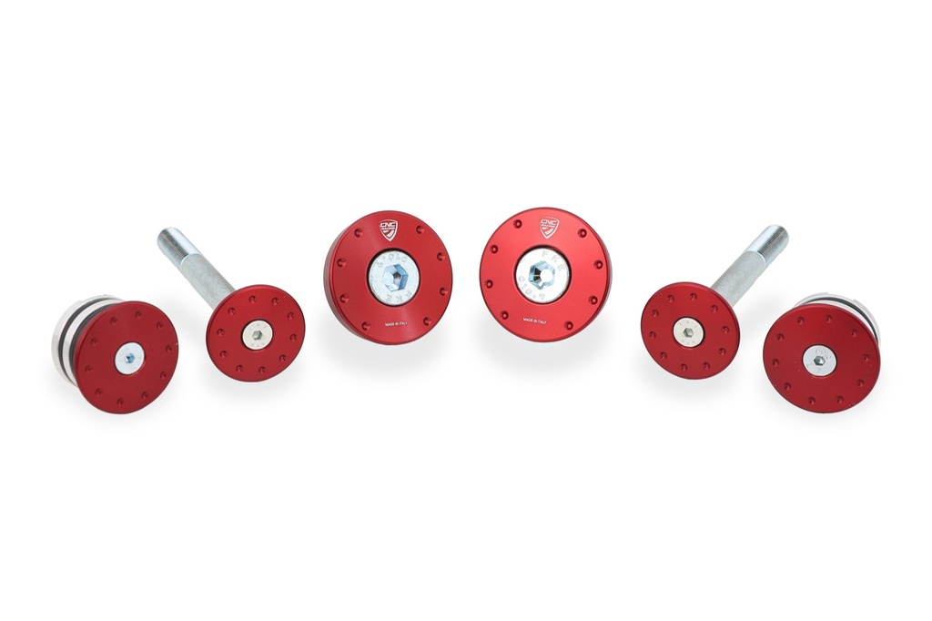 [CNC-TT402R] Frame caps kit Moto Guzzi V85 TT (Red)