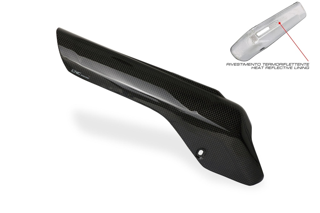 [CNC-ZA901K] Exhaust silencer Akrapovic Full System heat guard Ducati Multistrada V4 - Carbon (Glossy)