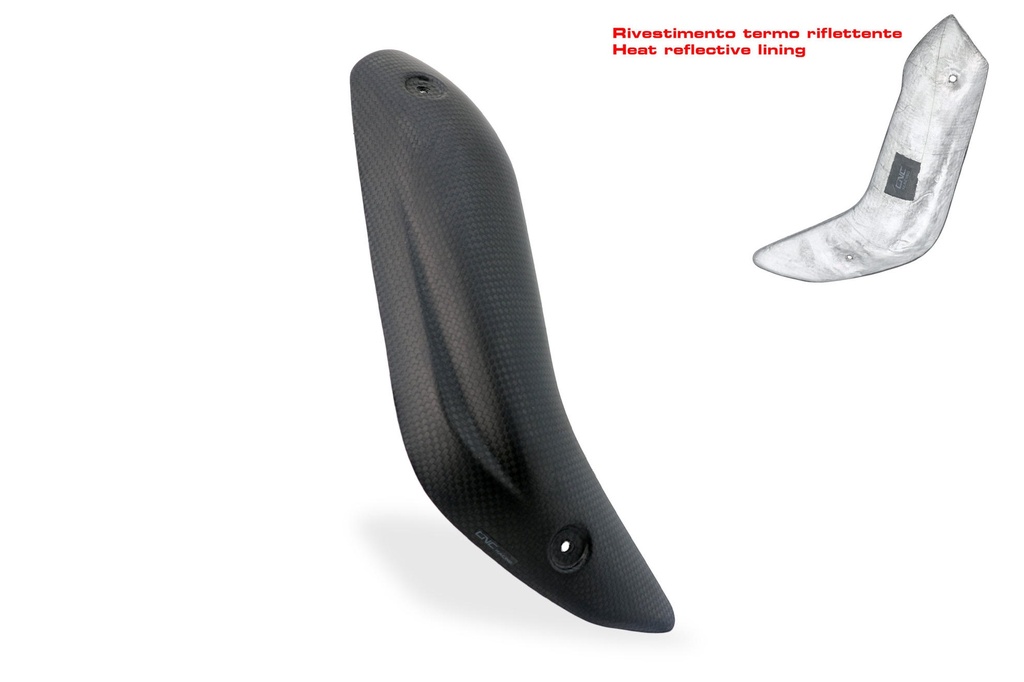 [CNC-ZA902Y] Lower pipes heat guard Akrapovic Full System Ducati Multistrada V4 - Carbon (Matte)