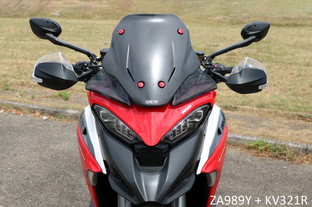 [CNC-ZA989Y] Sport screen Ducati Multistrada V4 - Carbon (Matte)