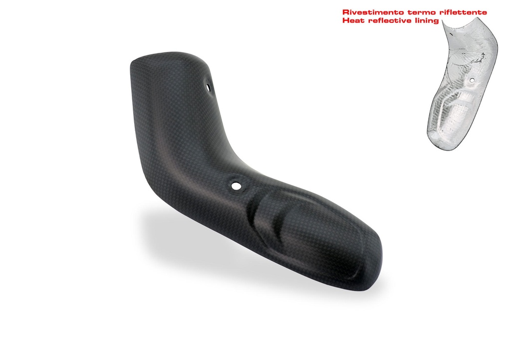 [CNC-ZA997Y] Exhaust lower pipe heat guard Ducati Multistrada V4 - Carbon (Matte)