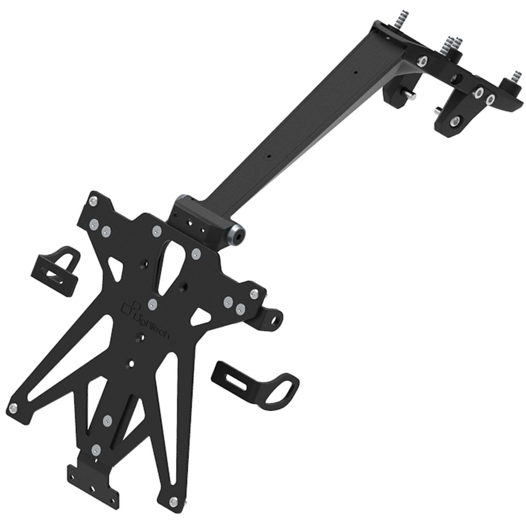 [LT-TARDU223A1] Adjustable License Plate Holder - For Use With Akrapovic PRO Exhausts Only for Ducati (NeroA1)