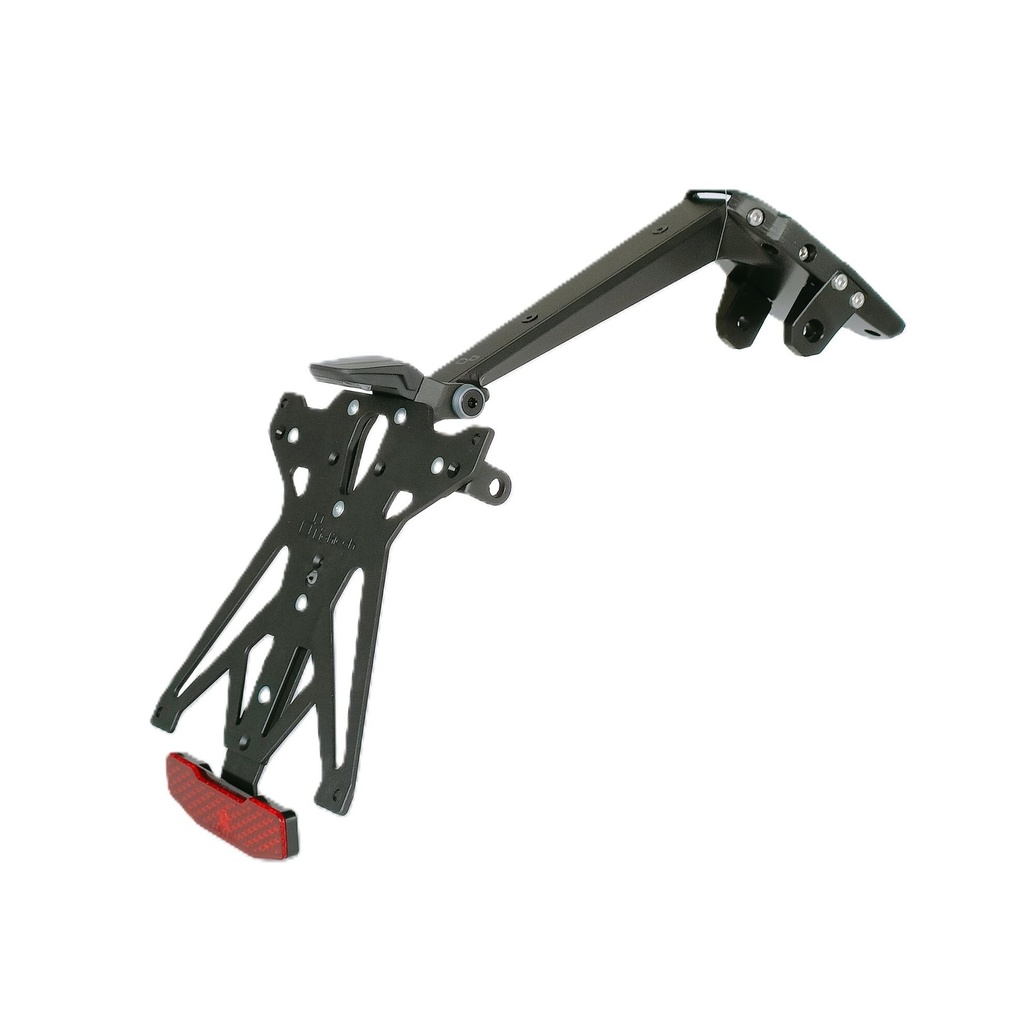 [LT-KTARDU223A1] Kit Adjustable License Plate Holder - For use with Akrapovic PRO Exhausts Only for Ducati (NeroA1)